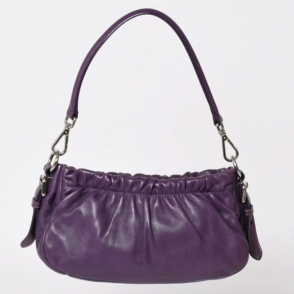 PRADA One shoulder bag BR3927 Triangle logo plate Triangle plate Nappa leather Purple Silver hardware Good condition Used 4a003488