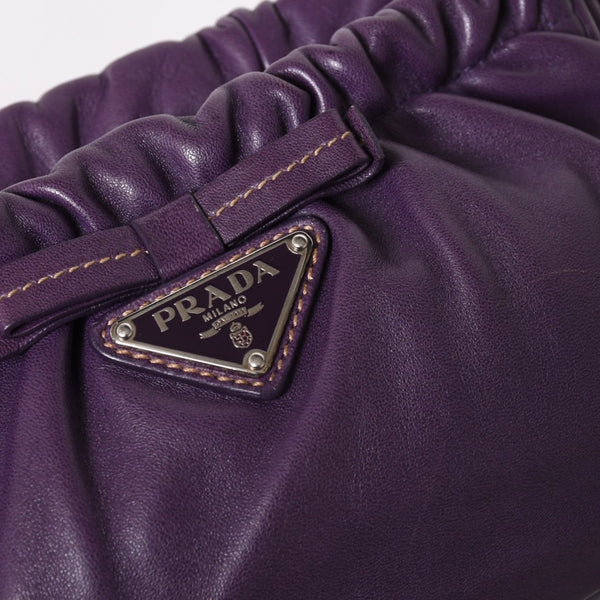 PRADA One shoulder bag BR3927 Triangle logo plate Triangle plate Nappa leather Purple Silver hardware Good condition Used 4a003488