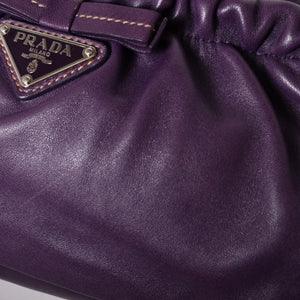 PRADA One shoulder bag BR3927 Triangle logo plate Triangle plate Nappa leather Purple Silver hardware Good condition Used 4a003488