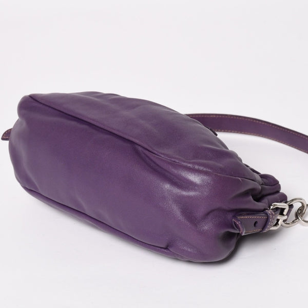 PRADA One shoulder bag BR3927 Triangle logo plate Triangle plate Nappa leather Purple Silver hardware Good condition Used 4a003488