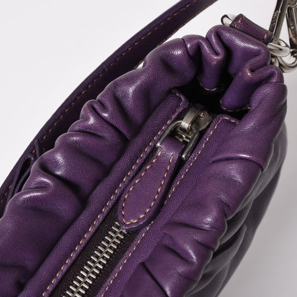 PRADA One shoulder bag BR3927 Triangle logo plate Triangle plate Nappa leather Purple Silver hardware Good condition Used 4a003488