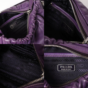 PRADA One shoulder bag BR3927 Triangle logo plate Triangle plate Nappa leather Purple Silver hardware Good condition Used 4a003488