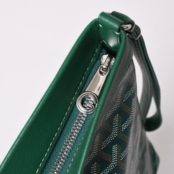 Like new GOYARD Conti pouch CONTIPPMLTY09CL09P clutch bag green PVC leather silver hardware used 4a003845
