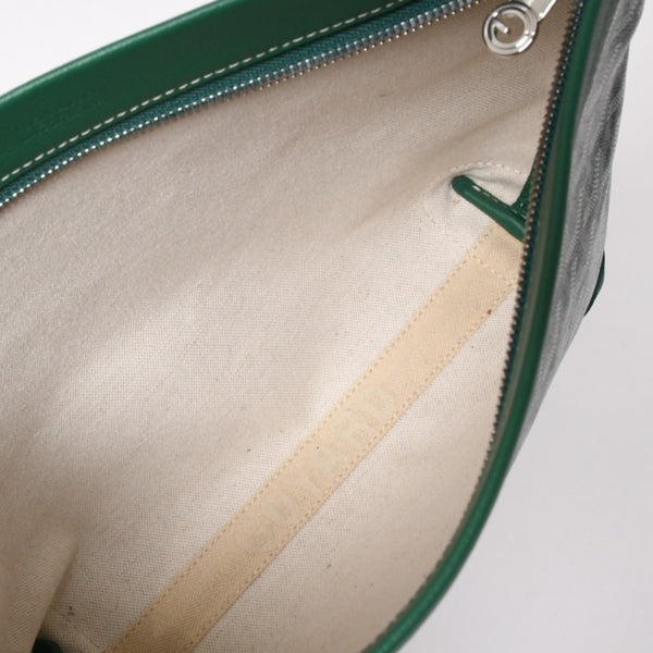Like new GOYARD Conti pouch CONTIPPMLTY09CL09P clutch bag green PVC leather silver hardware used 4a003845