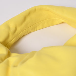 BOTTEGA VENETA The Shoulder Pouch One Shoulder Bag Handbag Lambskin Yellow Pleated B09032919V Good Condition Used 4a003695
