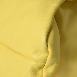 BOTTEGA VENETA The Shoulder Pouch One Shoulder Bag Handbag Lambskin Yellow Pleated B09032919V Good Condition Used 4a003695