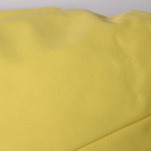 BOTTEGA VENETA The Shoulder Pouch One Shoulder Bag Handbag Lambskin Yellow Pleated B09032919V Good Condition Used 4a003695