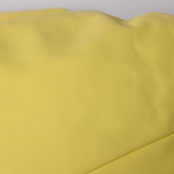 BOTTEGA VENETA The Shoulder Pouch One Shoulder Bag Handbag Lambskin Yellow Pleated B09032919V Good Condition Used 4a003695