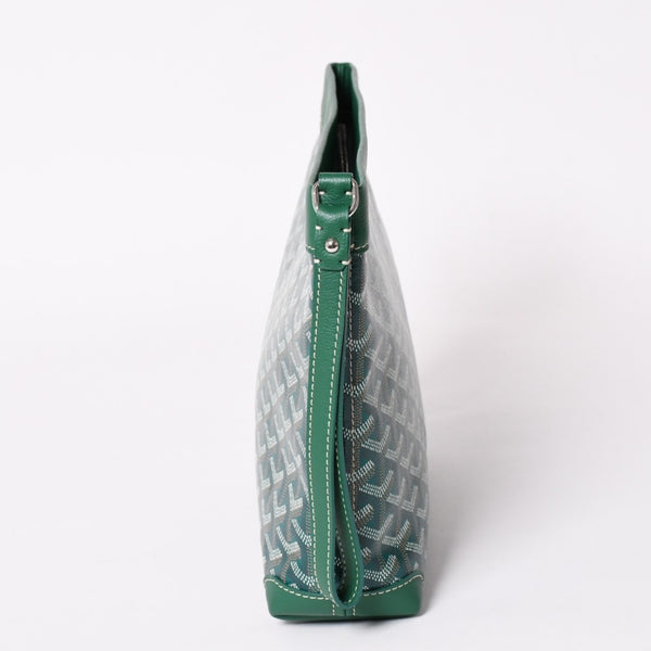 Like new GOYARD Conti pouch CONTIPPMLTY09CL09P clutch bag green PVC leather silver hardware used 4a003845