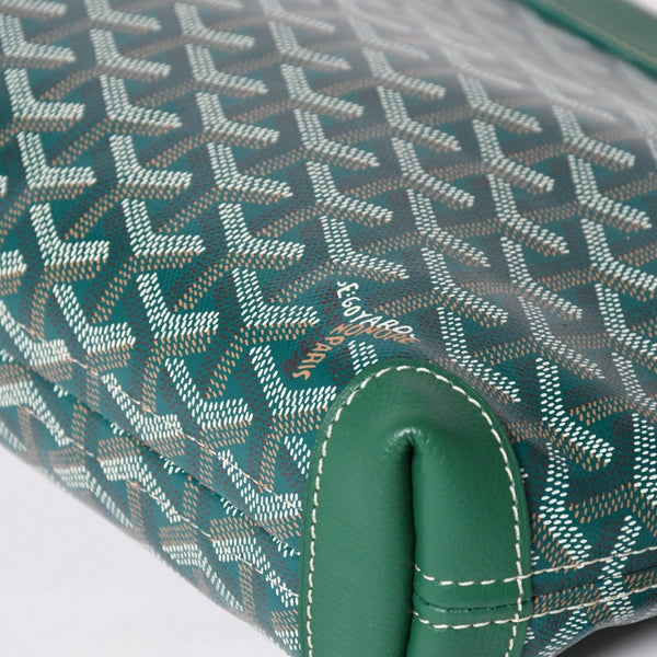 Like new GOYARD Conti pouch CONTIPPMLTY09CL09P clutch bag green PVC leather silver hardware used 4a003845