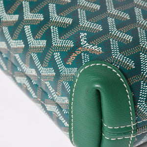Like new GOYARD Conti pouch CONTIPPMLTY09CL09P clutch bag green PVC leather silver hardware used 4a003845