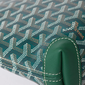 Like new GOYARD Conti pouch CONTIPPMLTY09CL09P clutch bag green PVC leather silver hardware used 4a003845