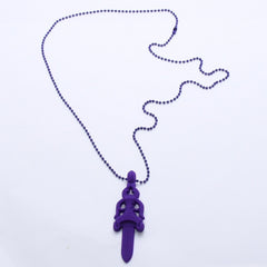 New and unused CHROME HEARTS Silichrome Dagger Pendant Purple Dagger Necklace Accessory Silicone Ball Chain Used 4a003849