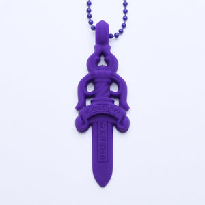 New and unused CHROME HEARTS Silichrome Dagger Pendant Purple Dagger Necklace Accessory Silicone Ball Chain Used 4a003849