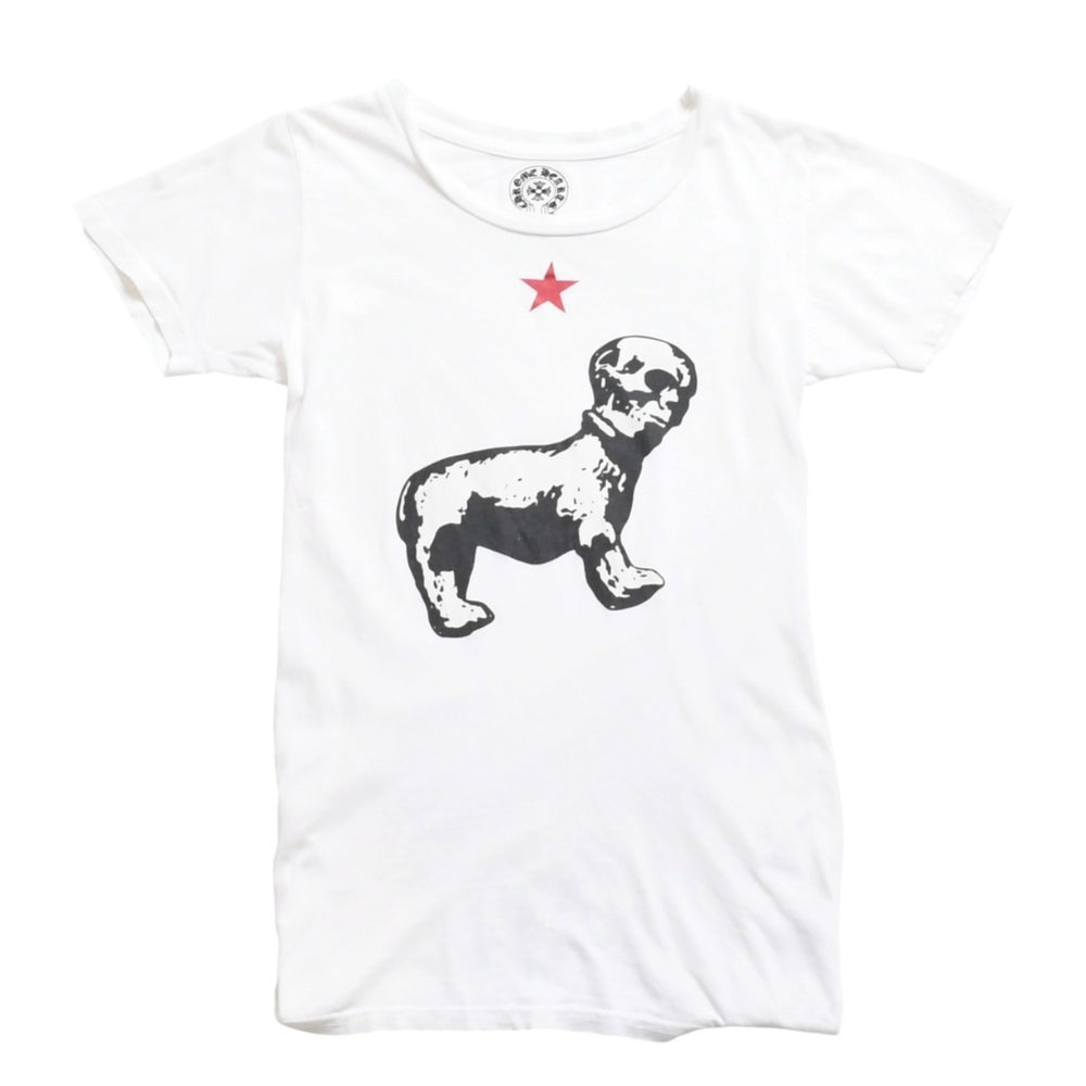 CHROME HEARTS Joe Foti Dog Star Skull Tee Horseshoe CH Plus White T-shirt S size Skull face dog print star Good quality used 4a003851