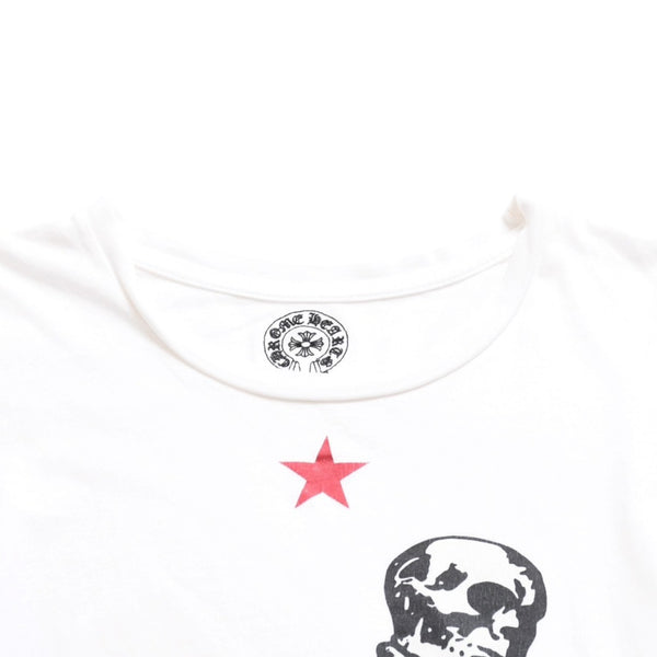 CHROME HEARTS クロムハーツ Joe Foti Dog Star Skull Tee ホースシュー CHプラス ホワイト Tシャツ Sサイズ スカルフェイス ドッグプリント スター 良品 中古 4a003851