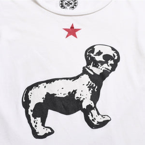 CHROME HEARTS クロムハーツ Joe Foti Dog Star Skull Tee ホースシュー CHプラス ホワイト Tシャツ Sサイズ スカルフェイス ドッグプリント スター 良品 中古 4a003851