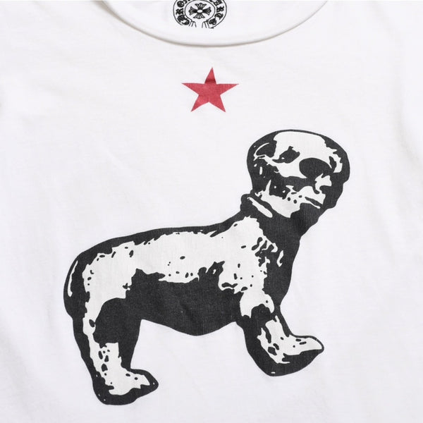 CHROME HEARTS クロムハーツ Joe Foti Dog Star Skull Tee ホースシュー CHプラス ホワイト Tシャツ Sサイズ スカルフェイス ドッグプリント スター 良品 中古 4a003851