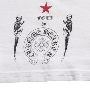 CHROME HEARTS クロムハーツ Joe Foti Dog Star Skull Tee ホースシュー CHプラス ホワイト Tシャツ Sサイズ スカルフェイス ドッグプリント スター 良品 中古 4a003851