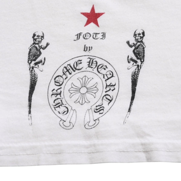 CHROME HEARTS クロムハーツ Joe Foti Dog Star Skull Tee ホースシュー CHプラス ホワイト Tシャツ Sサイズ スカルフェイス ドッグプリント スター 良品 中古 4a003851