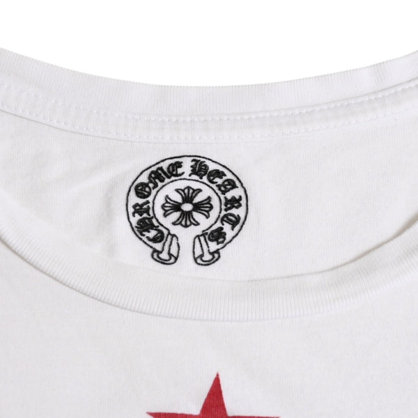 CHROME HEARTS クロムハーツ Joe Foti Dog Star Skull Tee ホースシュー CHプラス ホワイト Tシャツ Sサイズ スカルフェイス ドッグプリント スター 良品 中古 4a003851