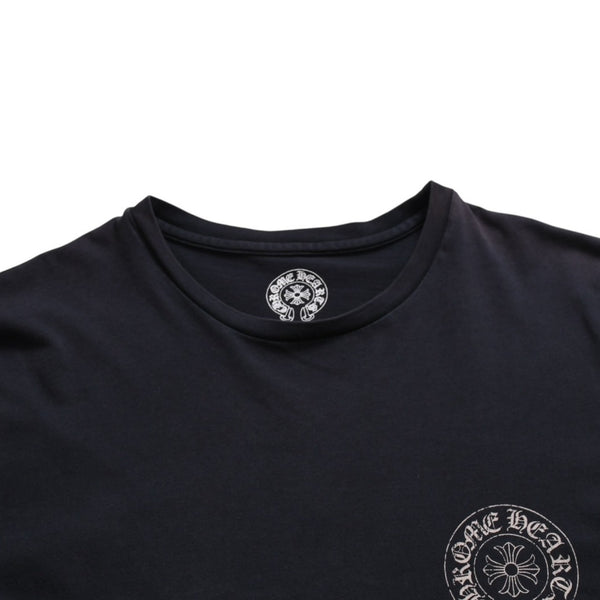 CHROME HEARTS クロムハーツ ホースシュー CHプラス 半袖Tシャツ ネイビー スクロールラベル Mサイズ カットソー 美品 中古 4a003852