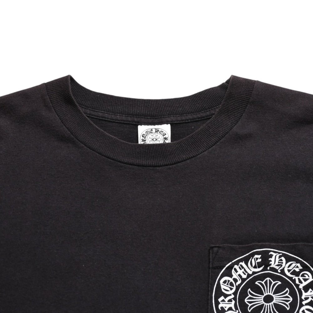 CHROME HEARTS クロムハーツ オールドモデル ホースシュー&スタープリントポケットTシャツ Mサイズ ホースシュー CHクロス スクロールラベル ホワイト 美品 中古 4a003868