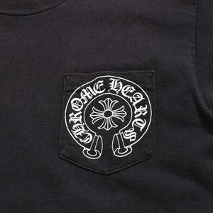 CHROME HEARTS Old Model Horseshoe&スPrinted Pocket T-Shirt, Size M, Horseshoe, CH Cross, Scroll Label, White, Excellent Condition, Used, 4a003868