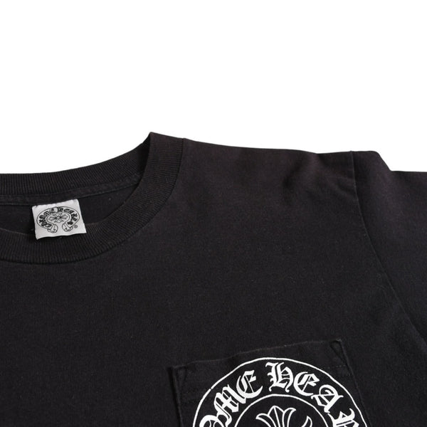 CHROME HEARTS Old Model Horseshoe&スPrinted Pocket T-Shirt, Size M, Horseshoe, CH Cross, Scroll Label, White, Excellent Condition, Used, 4a003868