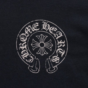 CHROME HEARTS クロムハーツ ホースシュー CHプラス 半袖Tシャツ ネイビー スクロールラベル Mサイズ カットソー 美品 中古 4a003852