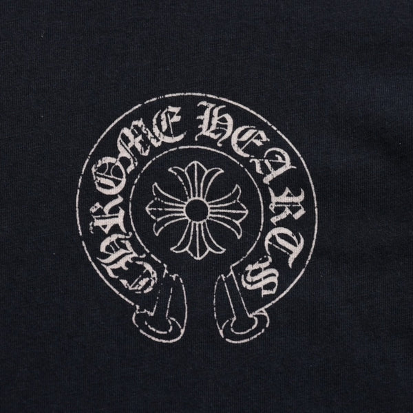 CHROME HEARTS クロムハーツ ホースシュー CHプラス 半袖Tシャツ ネイビー スクロールラベル Mサイズ カットソー 美品 中古 4a003852