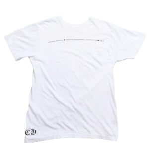 CHROME HEARTS クロムハーツ ロゴプリント半袖Tシャツ CHプラス スクロールラベル ホースシュー ホワイト Mサイズ 美品 中古 4a003853