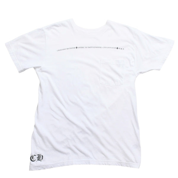 CHROME HEARTS クロムハーツ ロゴプリント半袖Tシャツ CHプラス スクロールラベル ホースシュー ホワイト Mサイズ 美品 中古 4a003853