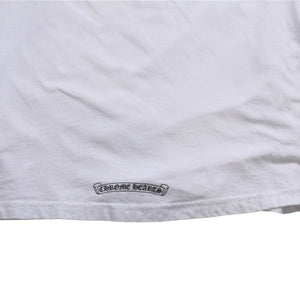 CHROME HEARTS クロムハーツ ロゴプリント半袖Tシャツ CHプラス スクロールラベル ホースシュー ホワイト Mサイズ 美品 中古 4a003853