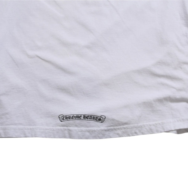 CHROME HEARTS クロムハーツ ロゴプリント半袖Tシャツ CHプラス スクロールラベル ホースシュー ホワイト Mサイズ 美品 中古 4a003853