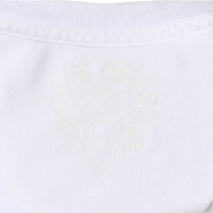 CHROME HEARTS クロムハーツ ロゴプリント半袖Tシャツ CHプラス スクロールラベル ホースシュー ホワイト Mサイズ 美品 中古 4a003853