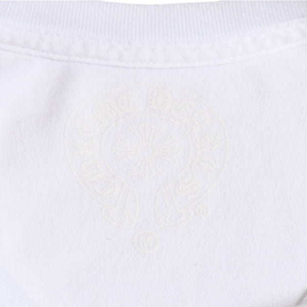 CHROME HEARTS クロムハーツ ロゴプリント半袖Tシャツ CHプラス スクロールラベル ホースシュー ホワイト Mサイズ 美品 中古 4a003853
