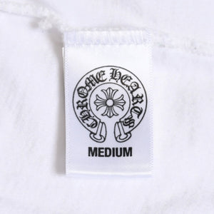 CHROME HEARTS クロムハーツ ロゴプリント半袖Tシャツ CHプラス スクロールラベル ホースシュー ホワイト Mサイズ 美品 中古 4a003853