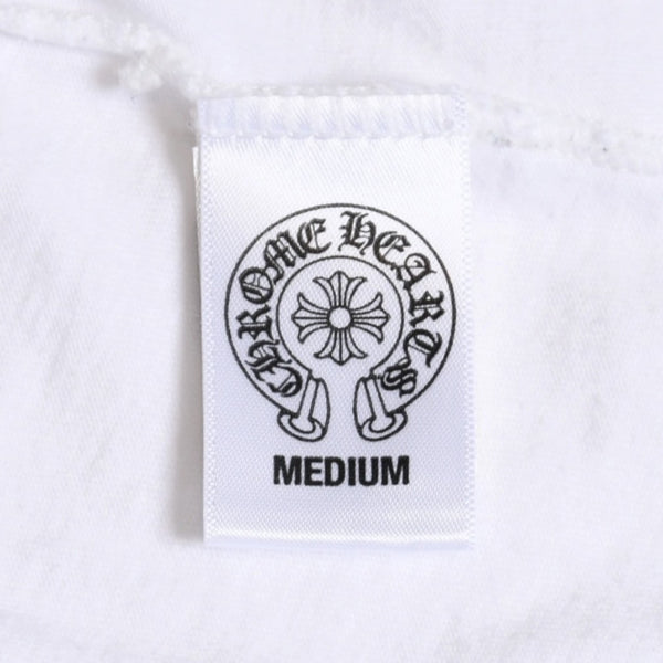 CHROME HEARTS クロムハーツ ロゴプリント半袖Tシャツ CHプラス スクロールラベル ホースシュー ホワイト Mサイズ 美品 中古 4a003853