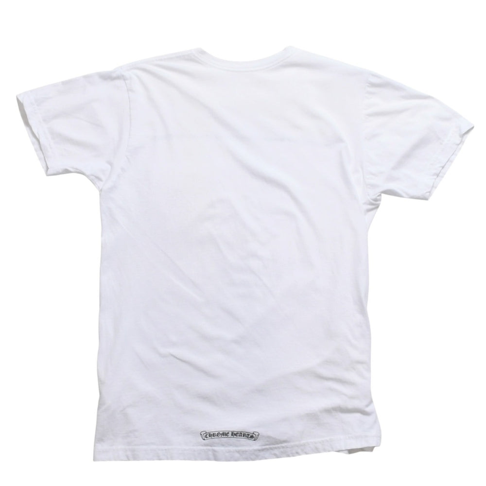 CHROME HEARTS Logo Print Short Sleeve T-Shirt CH Plus Scroll Label Horseshoe White M Size Good Condition Used 4a003853