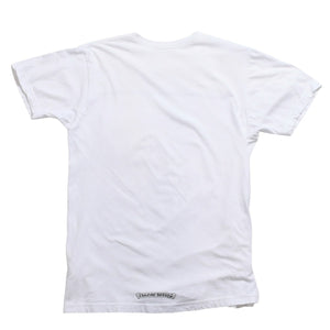 CHROME HEARTS クロムハーツ ロゴプリント半袖Tシャツ CHプラス スクロールラベル ホースシュー ホワイト Mサイズ 美品 中古 4a003853
