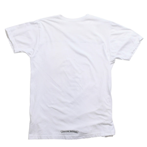 CHROME HEARTS クロムハーツ ロゴプリント半袖Tシャツ CHプラス スクロールラベル ホースシュー ホワイト Mサイズ 美品 中古 4a003853