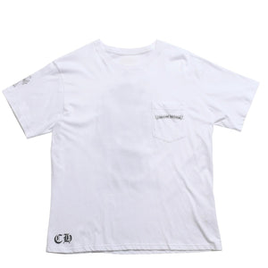 Very Good Condition CHROME HEARTS Cemetery Big Cross T-shirt CH Cross Scroll Label CH Logo White S Size Used 4a003866
