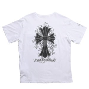 Very Good Condition CHROME HEARTS Cemetery Big Cross T-shirt CH Cross Scroll Label CH Logo White S Size Used 4a003866