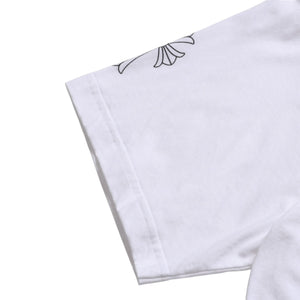 Very Good Condition CHROME HEARTS Cemetery Big Cross T-shirt CH Cross Scroll Label CH Logo White S Size Used 4a003866