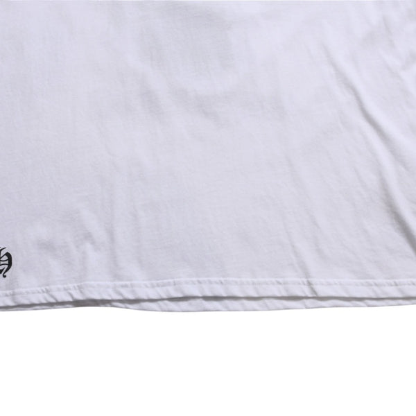 Very Good Condition CHROME HEARTS Cemetery Big Cross T-shirt CH Cross Scroll Label CH Logo White S Size Used 4a003866