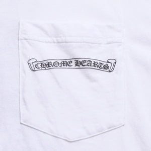 Very Good Condition CHROME HEARTS Cemetery Big Cross T-shirt CH Cross Scroll Label CH Logo White S Size Used 4a003866