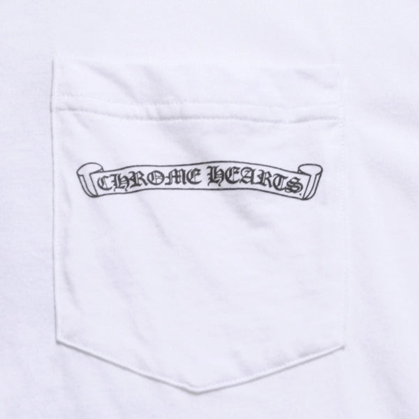 Very Good Condition CHROME HEARTS Cemetery Big Cross T-shirt CH Cross Scroll Label CH Logo White S Size Used 4a003866