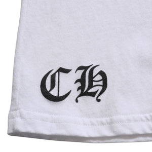 Very Good Condition CHROME HEARTS Cemetery Big Cross T-shirt CH Cross Scroll Label CH Logo White S Size Used 4a003866
