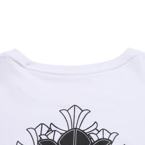 Very Good Condition CHROME HEARTS Cemetery Big Cross T-shirt CH Cross Scroll Label CH Logo White S Size Used 4a003866